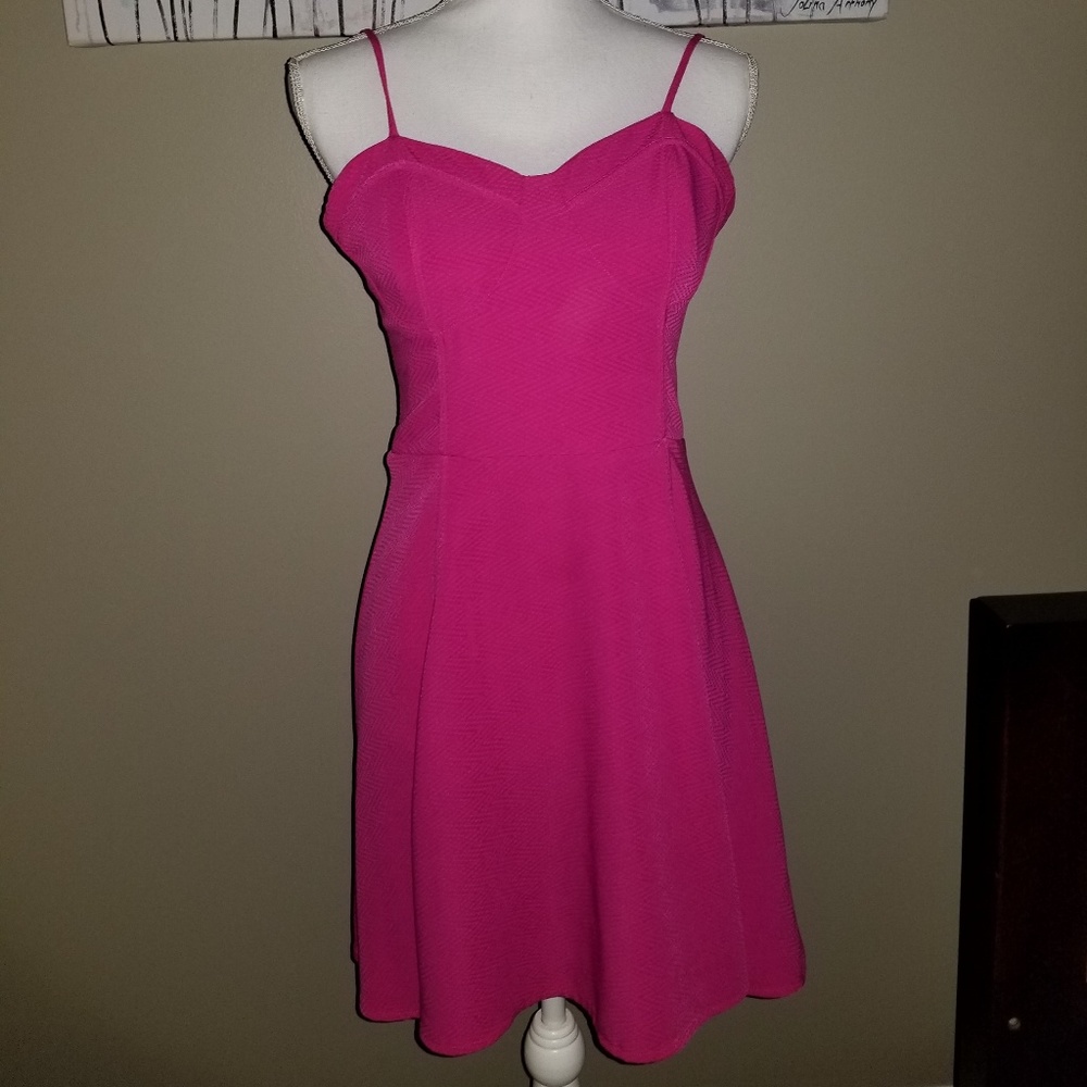 Hot Pink Spagetti Strap Dress